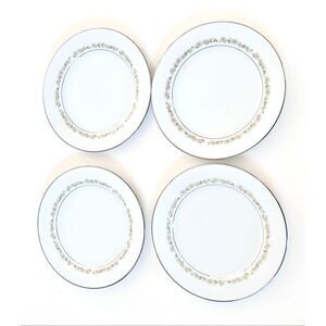 Set of 4 Noritake Trilby Daisy Dinner Plates 10 1/2"